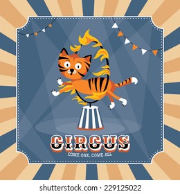 Vintage circus card vector illustration