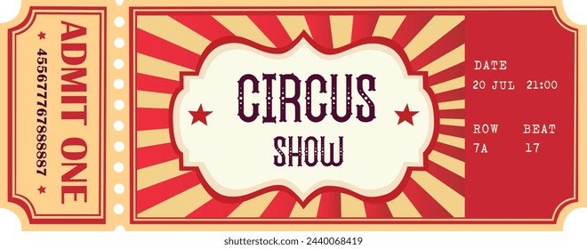 Vintage Circus carnival vector ticket 