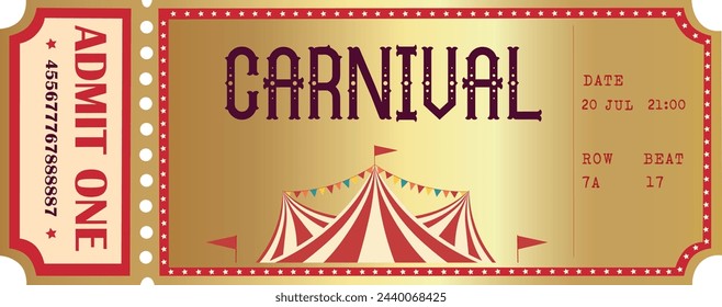 Vintage Circus carnival vector ticket 