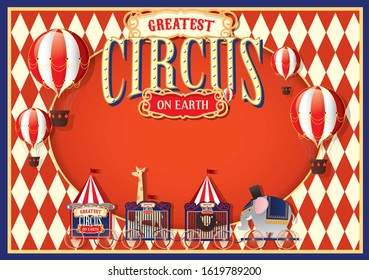 vintage circus design template vector/illustration