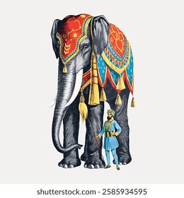 Vintage circus elephant, animal illustration, vintage vector element.