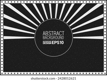 Vintage Circus Funfair Atmosphere, Black and White Color Retro Color Radius Effect Background Wallpaper, Festive Scene.