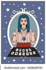 Vintage circus illustrations collection. Flash tattoo. Circus perfomer. Psychic, fortune teller
