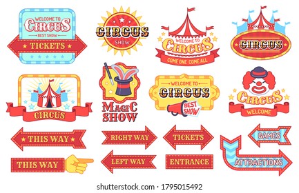 Vintage Circus Labels Welcome Show Boards Stock Vector (Royalty Free ...