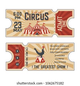 Vintage Circus Labels.Vector illustration.