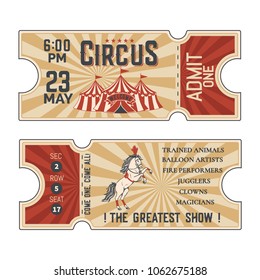 Vintage Circus Labels.Vector illustration.