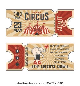 Vintage Circus Labels.Vector illustration.