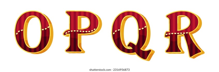 Vintage Circus Letters as Retro Alphabet and Font Vector Set