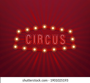 Vintage circus light banner vector illustration