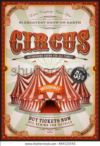 Vintage Circus Poster Big Top Retro のベクター画像素材 ロイヤリティフリー