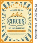 Vintage Circus Poster invitation for arts festival and events