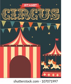 vintage circus poster template vector/illustration