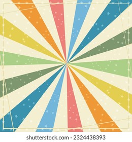 Vintage circus rainbow background template