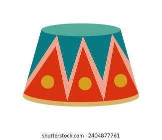 Vintage circus standing stage, vector illustration. Simple flat style, isolated on white background. Circus performance element. 