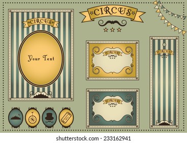 Vintage circus style. Vector illustration.