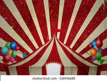 Vintage circus tent poster for your advertising