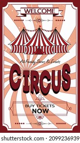 Vintage circus ticket with retro scratches