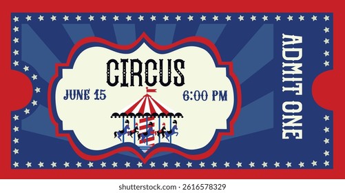 Vintage circus ticket vector illustration