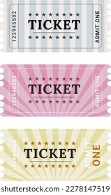 Vintage circus tickets with different grange textures