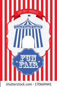 vintage circus/fun fair/ fairground tent fun fair/carnival poster template vector/illustration