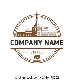 vintage city logo design vector