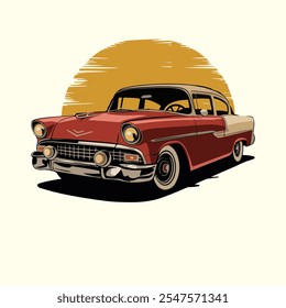 vintage clasic car illustration . car vector