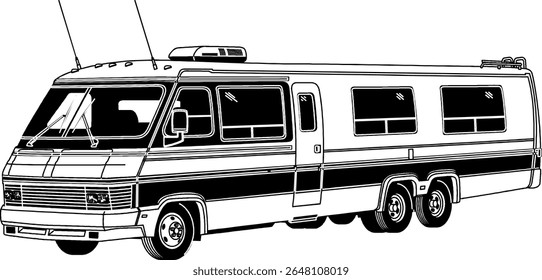 Vintage Classe A Motorhome _Retro Charm_Ready para a estrada