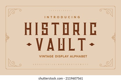 Vintage and classic alphabet font set design. Vector illustration typeface. Decorative serif fonts collection. Ligature collective designs.