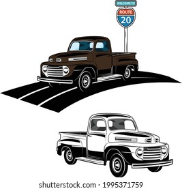 Vintage Classic American Pickup Truck  Cars  svg