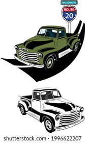 Vintage Classic American Pickup Truck  Cars 2 svg