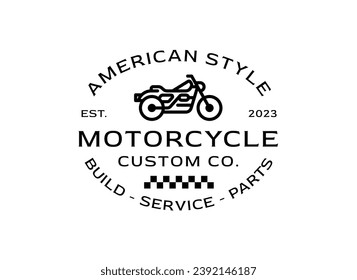 Vintage Classic American Style Motorcycle Club Badge Logo Design	