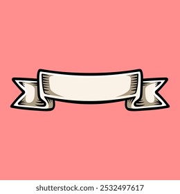 Estilo clássico vintage da linha de arte do banner da fita
