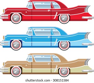 Vintage Classic Automobile Vector Cartoon Art
