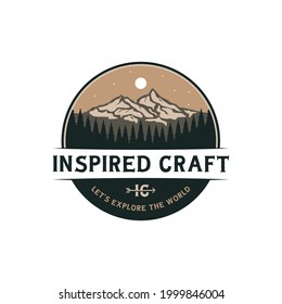 Vintage classic badge explore travel emblem patch design illustration