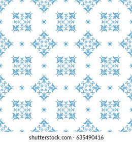 Vintage classic blue and white seamless pattern Floral background for textile, wallpaper, pattern fills, covers, surface, print, gift wrap, scrap booking, decoupage