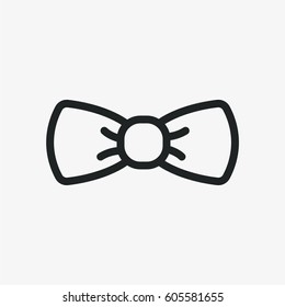 Vintage Classic Bow Tie Minimal Flat Line Stroke Icon Pictogram Symbol Illustration