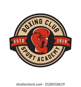 Vintage Classic Boxing Logo badge emblem design, Fighting club, combat club vector