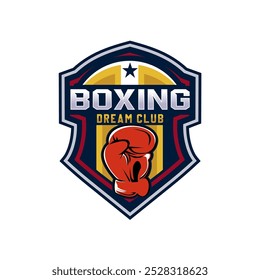 Vintage Clássico Boxe logotipo emblema design, Clube de luta, clube de combate vetor