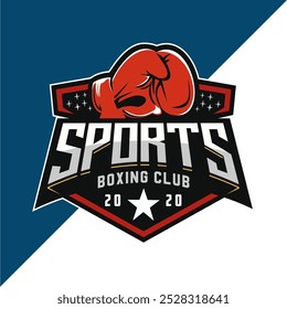 Vintage Clássico Boxe logotipo emblema design, Clube de luta, clube de combate vetor