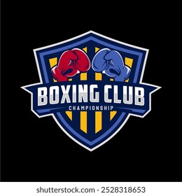 Vintage Clássico Boxe logotipo emblema design, Clube de luta, clube de combate vetor