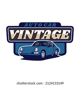 Vintage classic car badge logo template