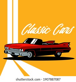 Vintage classic car illustration template