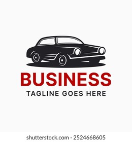 Vintage classic car logo design showcasing classic car elements with a timeless retro style.