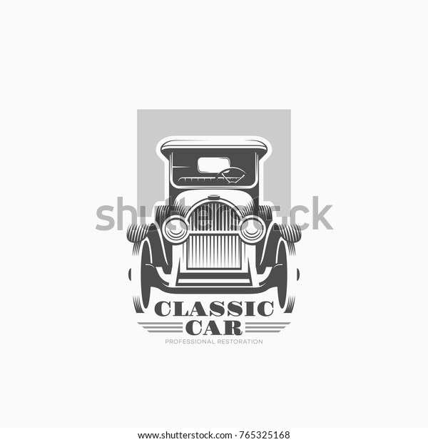 Vintage classic car logo template design.\
Vector illustration.