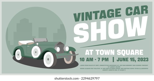 Vintage classic car show banner template. Vector illustration
 svg