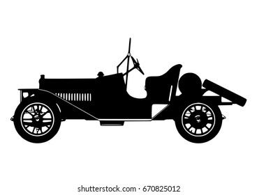 Vintage Classic Car Silhouette Vector