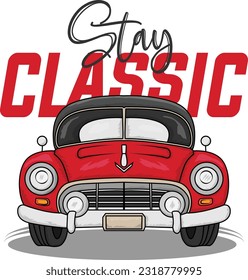  Vintage Classic car vector illustration,retro style for logo and t shirt design