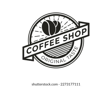 Vintage classic coffee shop logo vector	
