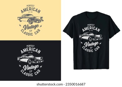 Vintage Classic Custom Classic Car muscle and old vector graphics template. 