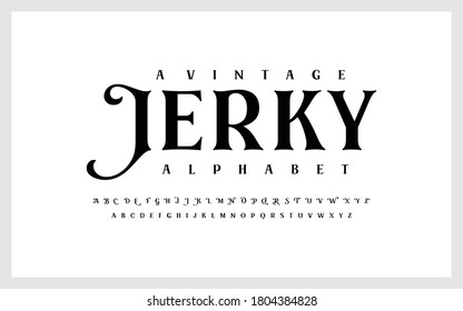 Vintage and classic display alphabet. Vector illustration of font set. Typography a to z.